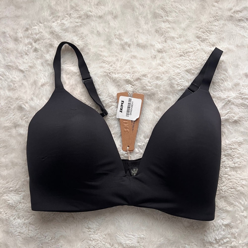 SKIMS Women's Wireless Form T-Shirt Bra Onyx Black BR-WRL-1889 Size 32DDD NWT